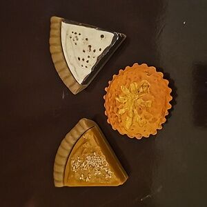 Vintage Food Fridge Magnets - Set of 3 - Pie and Pie Slices